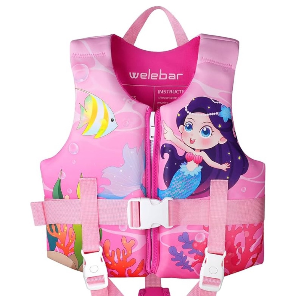 Pink Mermaid Kids Swim Vest